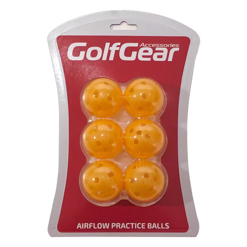 Golf Gear Practice ball Airflow Orange 6-pack