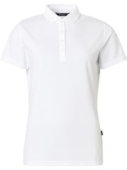 Abacus Mens Cray Drycool Polo in 100-White, featuring a classic collar and breathable DryCool material.