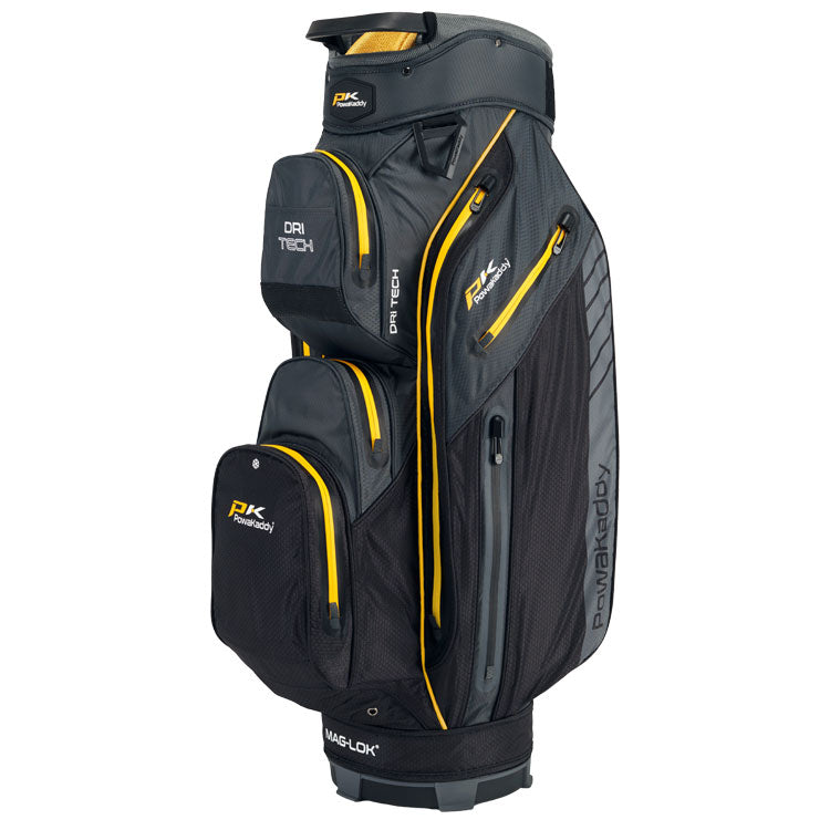 Powakaddy Dri-Tech Maglock Bag Black/GunM./Yellow